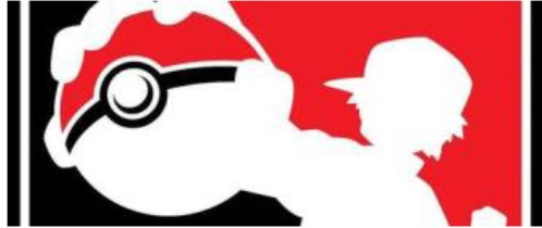 Silhouette of a trainer throwing a Poké Ball against a red and black background