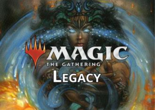 Artwork for "Magic: The Gathering - Legacy," featuring a mystical figure conjuring elemental powers